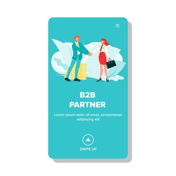 B2b Partner Handshake negócio Empresário Vector Ilustração — Vetor de Stock