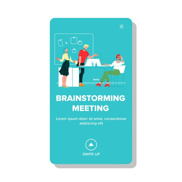 Reunião de Brainstorming na Ilustração do Vetor da Sala de Conferências — Vetor de Stock