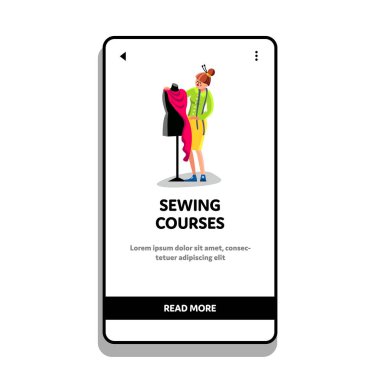 Kesme ve Dikiş Kursları Dressmaking Vektörü
