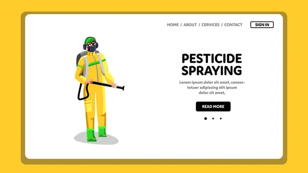 Pulverização de pesticidas Agrícola Trabalhador agrícola Vector — Vetor de Stock