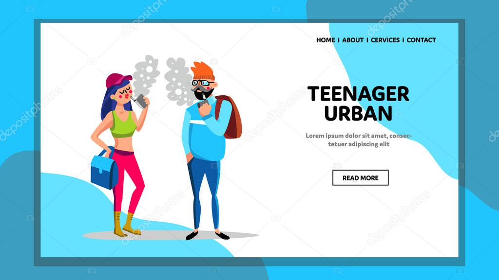 Teenager Urban Vape Electronic Cigarette Vector