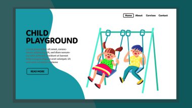 Swing Cazibe Vektörlü Çocuk Oyun Alanı