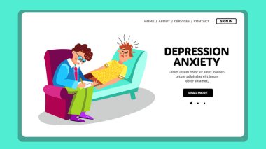 Depresyon Endişesi Tedavisi Psikiyatri Terapisi Vektörü