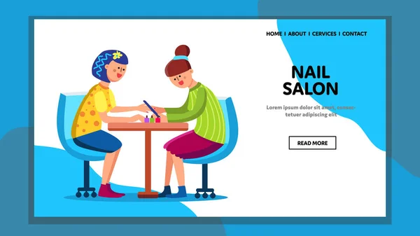 Nail Salon Make Elegant Fashion Manicure Vector — Stock Vector