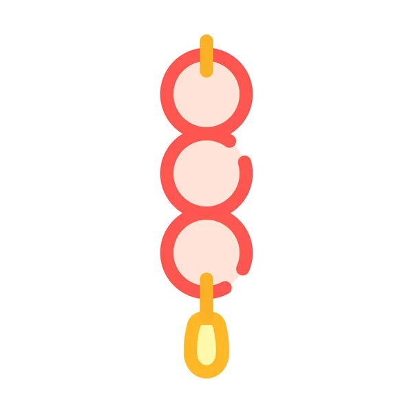 Tanghulu asiático snack color icono vector ilustración — Vector de stock