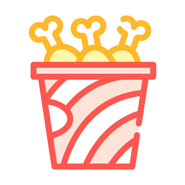 Patas de pollo frito icono de color vector ilustración — Vector de stock
