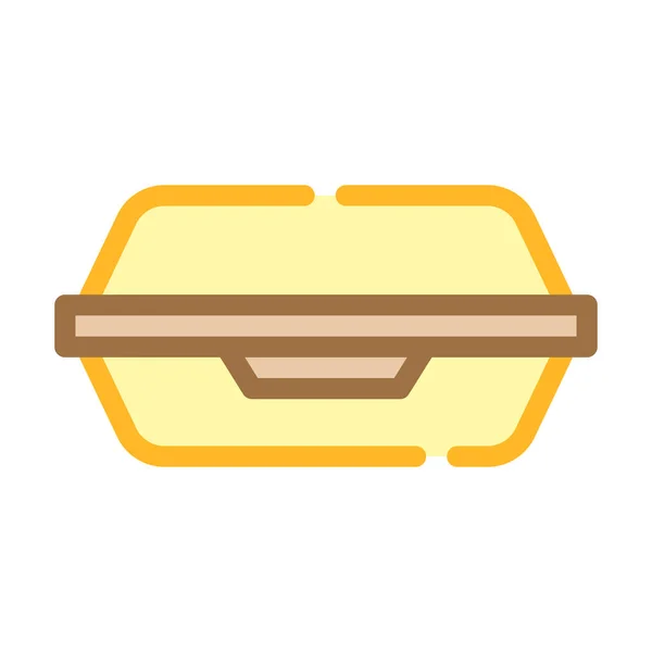 Fast Food Container Farbe Symbol Vektor Illustration — Stockvektor