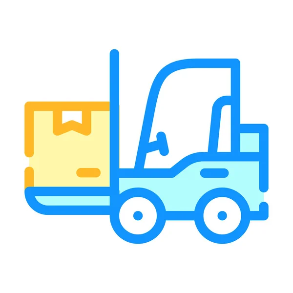 Warehouse loader with box color icon vector illustration — Stock Vector