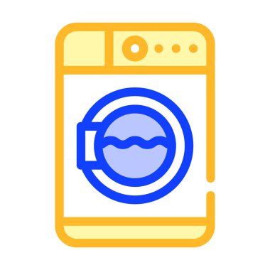 çamaşır makinesi renk simgesi vektörü izole resimleme