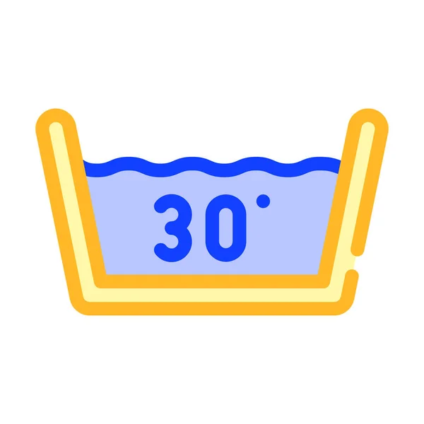 Temperatura del agua para lavar la ropa icono de color ilustración vectorial — Archivo Imágenes Vectoriales
