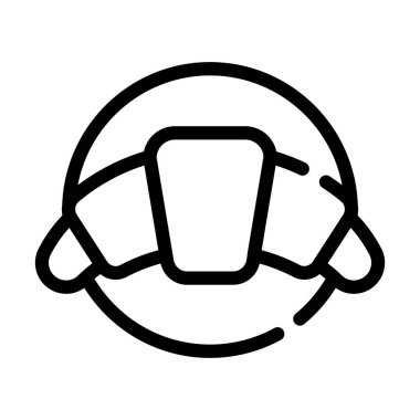 Kruvasan tatlı çizgisi ikonu vektör izole çizimi