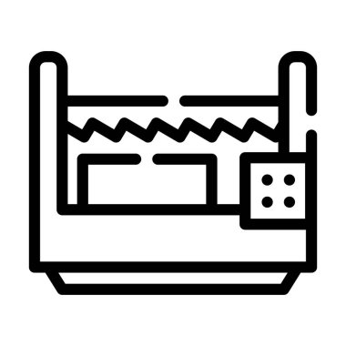 Metal çizgi simgesi kesme vektörü izole çizimi