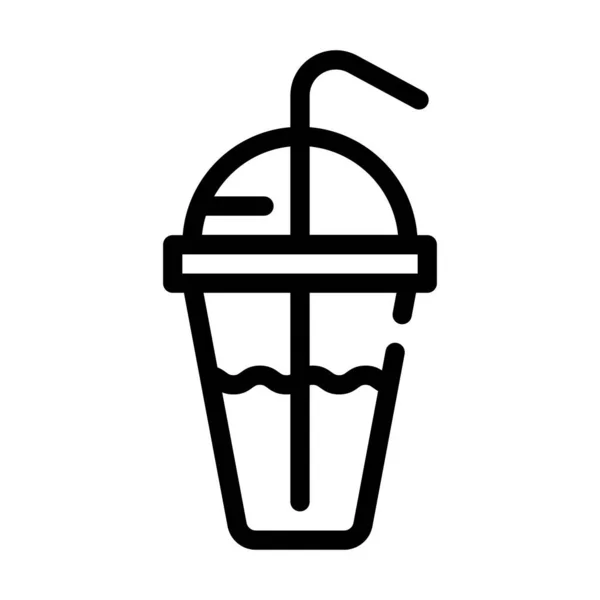 Drink koktejl pohár řádek ikona vektor ilustrace — Stockový vektor