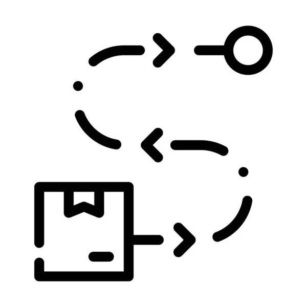 Illustration vectorielle d'icône de direction et de ligne de localisation — Image vectorielle