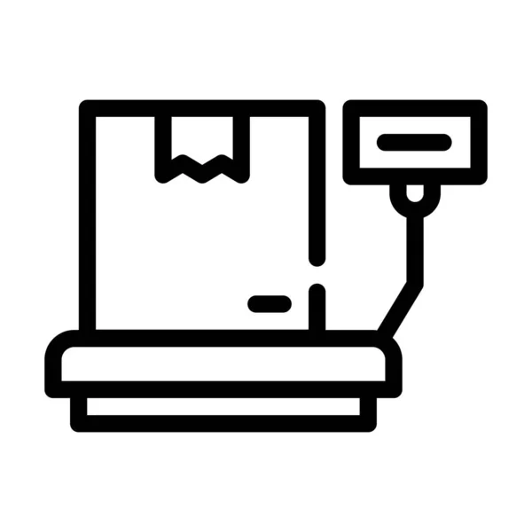 Caja peso línea icono vector ilustración aislada — Vector de stock