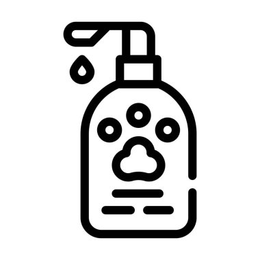 köpek patisi krem çizgisi ikon vektör çizimi