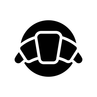 Kruvasan tatlı sembolü vektör izole çizimi