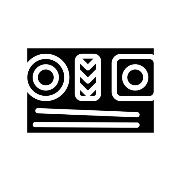 Plato de sushi icono glifo vector ilustración aislada — Vector de stock