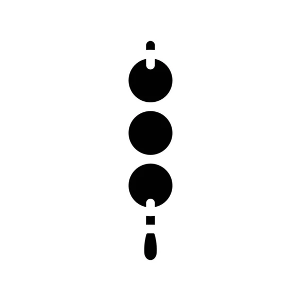 Tanghulu asiatique collation glyphe icône vectoriel illustration — Image vectorielle
