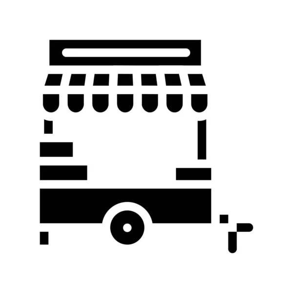Snabbmat vagn glyph ikon vektor illustration — Stock vektor