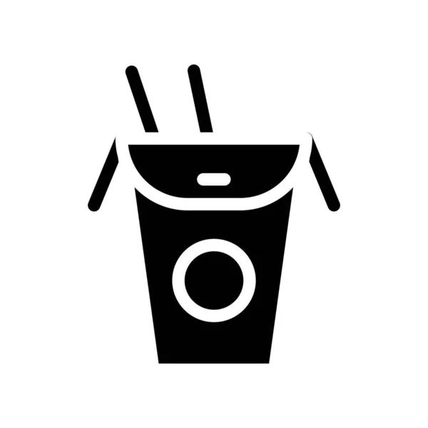 Asiatische Lebensmittel Box Glyphen Symbol Vektor Illustration — Stockvektor