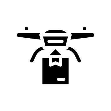 İHA, kabartma simgesi vektör izole çizimi gönderiyor