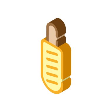 hot dog beslenme izometrik ikon vektör çizimi