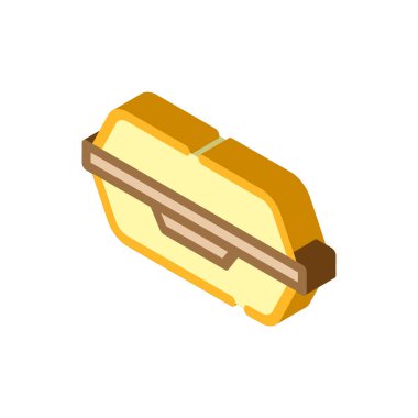 fast food kabı izometrik ikon vektör çizimi