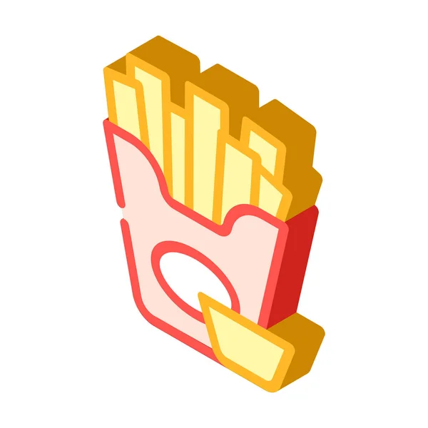 Papa frita icono isométrico vector aislado ilustración — Vector de stock