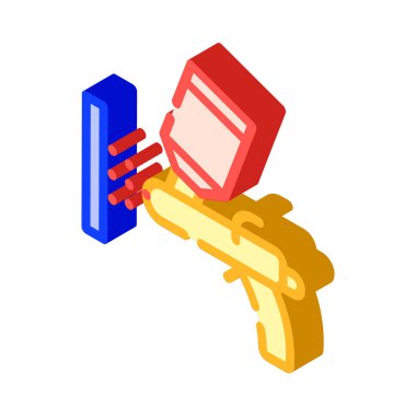 toz kaplama izometrik ikon vektörü izole çizimi