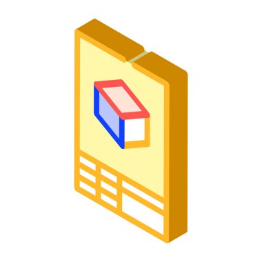 çizim planı izometrik ikon vektörü izole çizimi