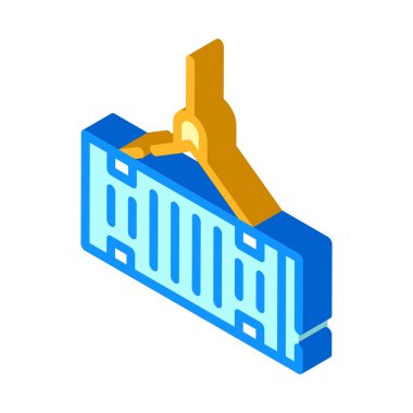 konteyner lojistik izometrik ikon vektörü izole çizimi