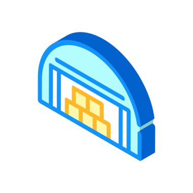 Depo inşaatı izometrik ikon vektörü izole çizimi