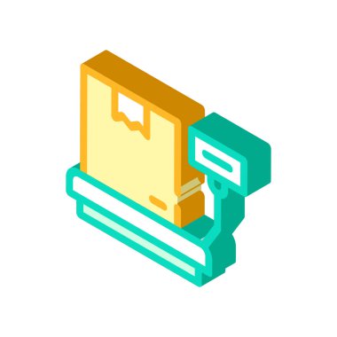 kutu ağırlığı izometrik ikon vektörü izole çizimi