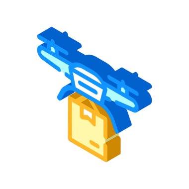 İHA 'nın izometrik ikon vektörü göndermesi izole edilmiş illüstrasyon