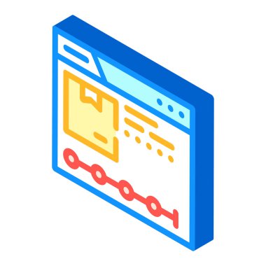 Web sitesi izometrik ikon vektör çizimi
