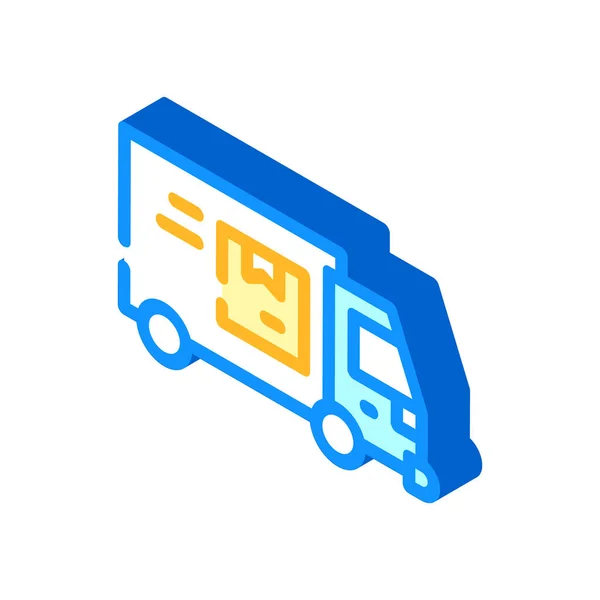 Truck cargo delivering isometric icon vector illustration — Stock Vector