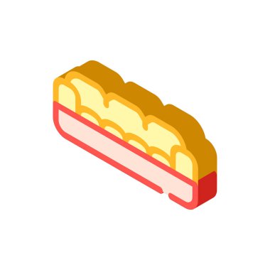 köpek yatağı kanepesi izometrik ikon vektör çizimi