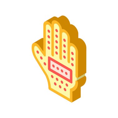 Köpek yünü izometrik ikon vektör resimlerini taramak için eldiven