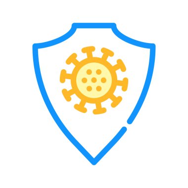 anti-virüs koruma kalkanı renk vektör çizimi