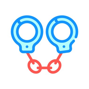 Kelepçe polis aracı renk vektör illüstrasyonu