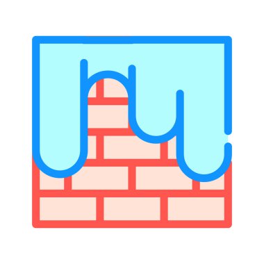 Tuğla duvar rengi ikon vektör çizimi