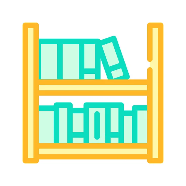 Gevangenis bibliotheek kleur pictogram vector geïsoleerde illustratie — Stockvector