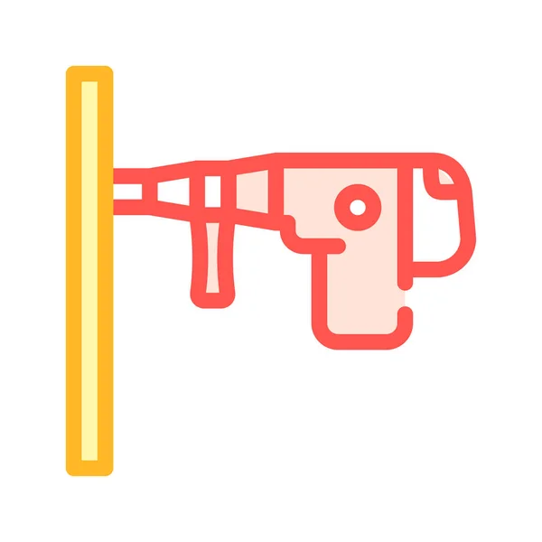 Mur de forage icône de couleur vecteur illustration isolée — Image vectorielle