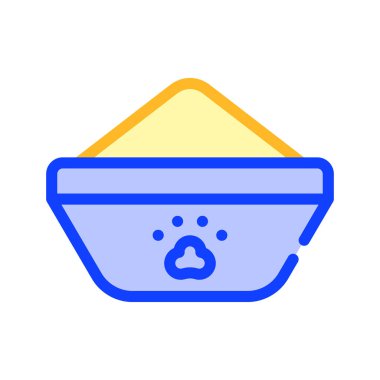 Besleme renk ikonu vektör illüstrasyonlu kase