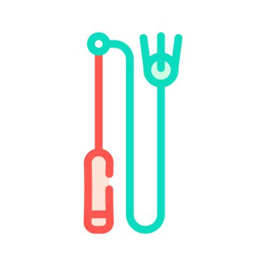 Kedi rengi ikon vektör illüstrasyonu için çubuk çalmak