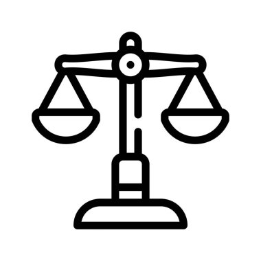 Yargı ölçekli çizgi ikon vektörü izole illüstrasyon