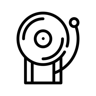 Alarm sinyal çizgisi simgesi vektörü izole edilmiş illüstrasyon