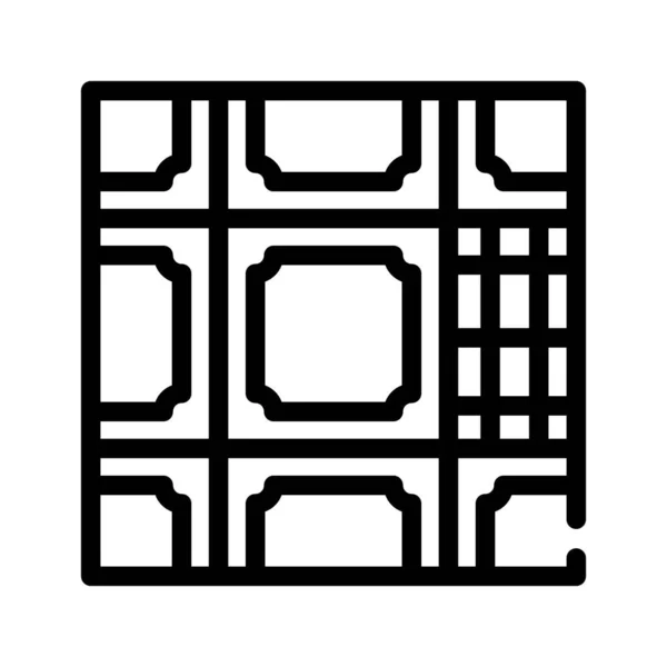 Piso de baldosas línea icono vector ilustración — Archivo Imágenes Vectoriales