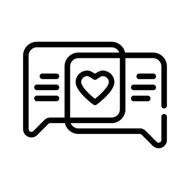sevgi yazışmaları çizgi ikon vektör illüstrasyonu izole